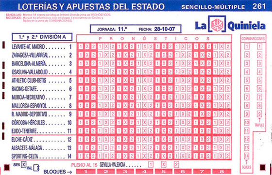 La quiniela liga española