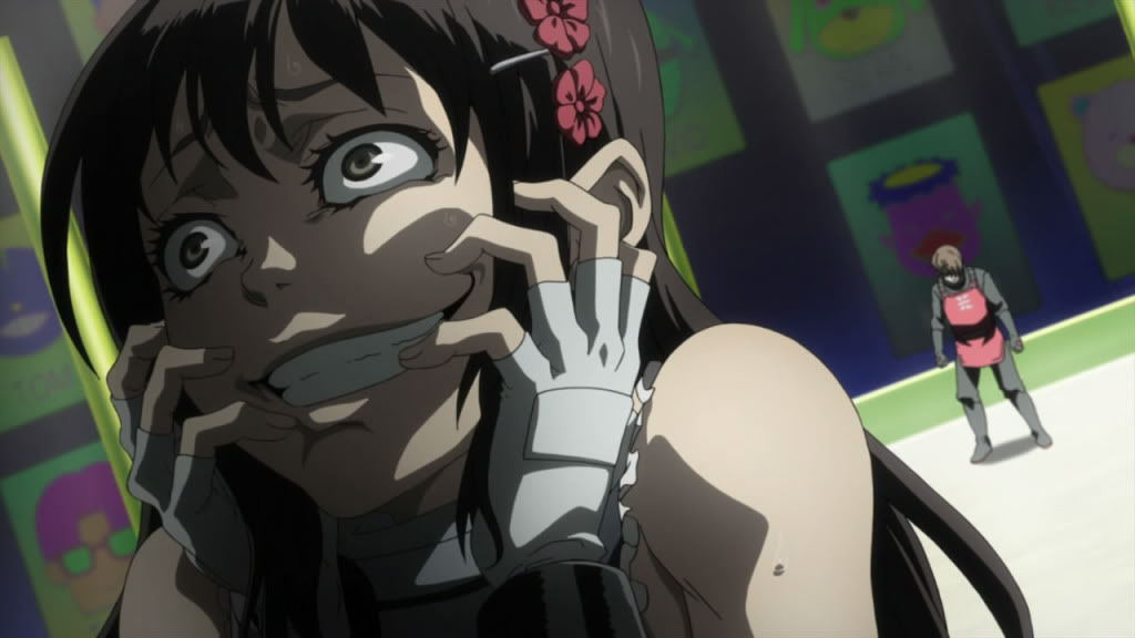 Anime girl crazy smile