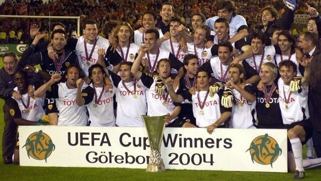 Valencia vs Olympique de Marsella, final de la UEFA (19/05/2004)