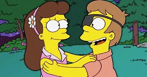 ¿Por qué razón Marge tenía el pelo castaño cuando besó por primera vez a Homer?