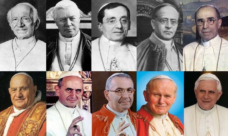 22361 - ¿Cuánto tiempo fueron máximos pontificies de la Iglesia católica estos Papas del siglo XX y de nuestros días?