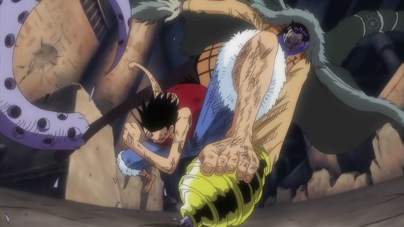 Luffy derrota a Crocodile tras tres batallas; rozando en dos de ellas la muerte y salva Arabasta.